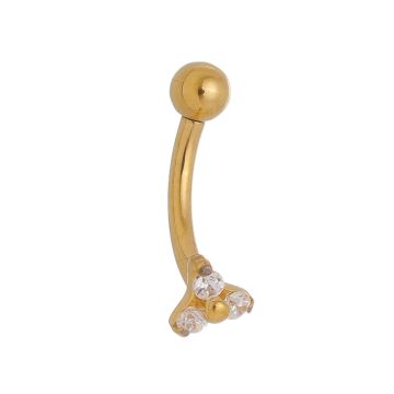 Piercing Titânio Micro Banana Trinity Dourado