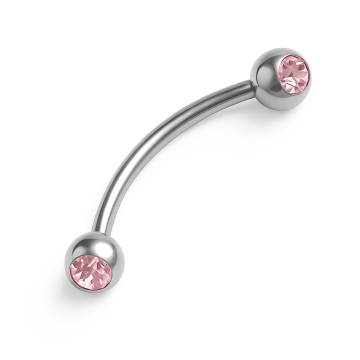Piercing Aço Cirúrgico Microbell Curvo com Zircônias