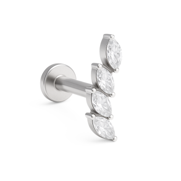 Piercing Labret Titânio 4 Navetes