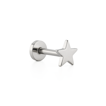 Piercing Titânio Labret Estrela Lisa
