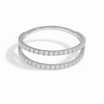 Piercing Titânio Argola 2 Fileiras Aberta c/ Zircônias