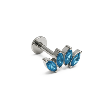 Piercing Titânio Labret 4 Navetes Topázio 