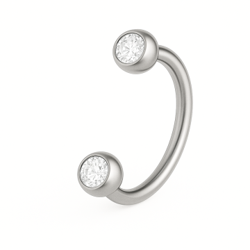 Piercing Ferradura Titânio com Zircônias
