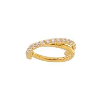Piercing Titânio Argola Transpassada com Zircônias