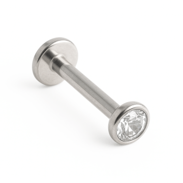 Piercing Aço Cirúrgico Labret Ponto de Luz Zircônia