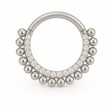 Piercing Aço Cirúrgico Argola Zircônias Frontais c/ Bolinhas