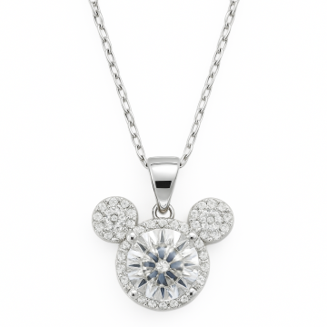 COLAR DE PRATA 925 MODELO MICKEY CRAVEJADO