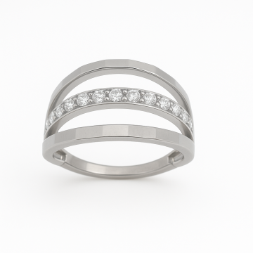 Piercing Titânio Argola 3 Fileiras Trabalhadas c/ Zircônias
