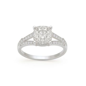 ANEL DE PRATA 925 MODELO SOLITARIO COM PEDRA RETANGULAR CRAVEJADO COM ZIRCONIA