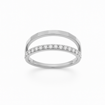 Piercing Titânio Argola 2 Fileiras Trabalhada c/ Zircônias
