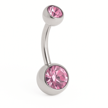 Piercing Aço Cirúrgico Banana Bell com Zircônia