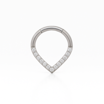 Piercing Titânio Argola Gota com Zircônias