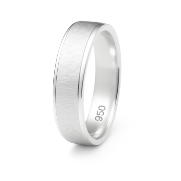 ALIANÇA DE PRATA 950 RETA E DIAMANTADA 