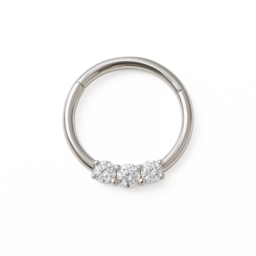 Piercing Titânio Argola Click 3 Pedras