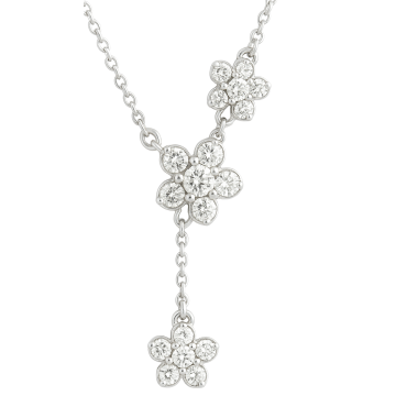 COLAR DE PRATA 925 MODELO MARGARIDAS COM PEDRAS 