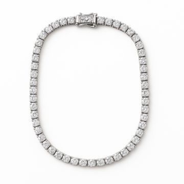 PULSEIRA DE PRATA 925 MODELO CRAVEJADA RIVIERA