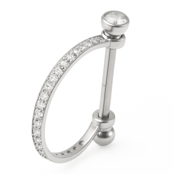 Piercing Aço Cirúrgico Argola Carrê 1 Fileira c/ Zircônias