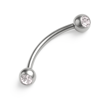 Piercing Titânio Microbell Curvo com Zircônias