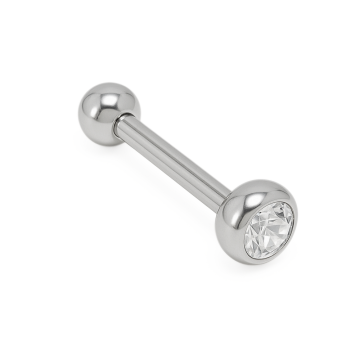 Piercing Titânio Microbell Reto com Zircônias