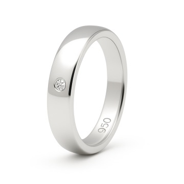 ALIANÇA DE PRATA 950 MODELO ABAULADA LISA CLÁSSICA 