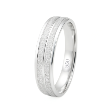 ALIANÇA DE PRATA 950 MODELO POLIDO E DIAMANTADO 