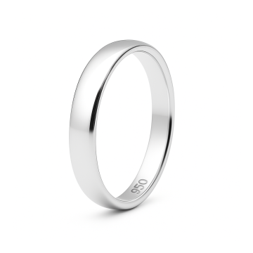  ALIANÇA DE PRATA 950 MODELO ABAULADA LISA FINA