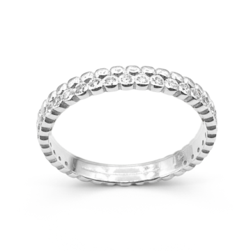 ANEL DE PRATA 925 MODELO DUPLO ARO CRAVEJADO 